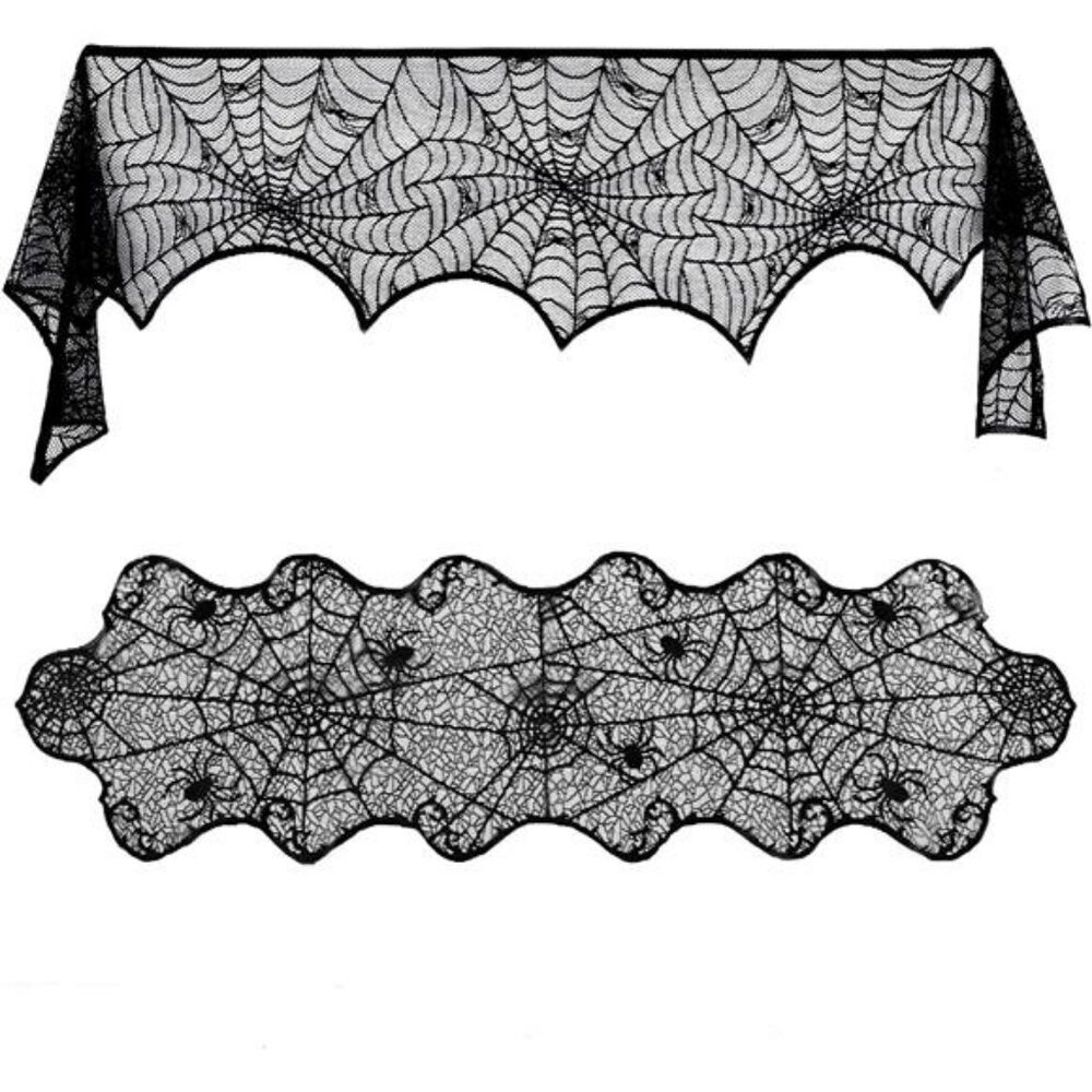 Halloween Fireplace Decorations, Fireplace Mantle Scarf Cover and Table Cloth